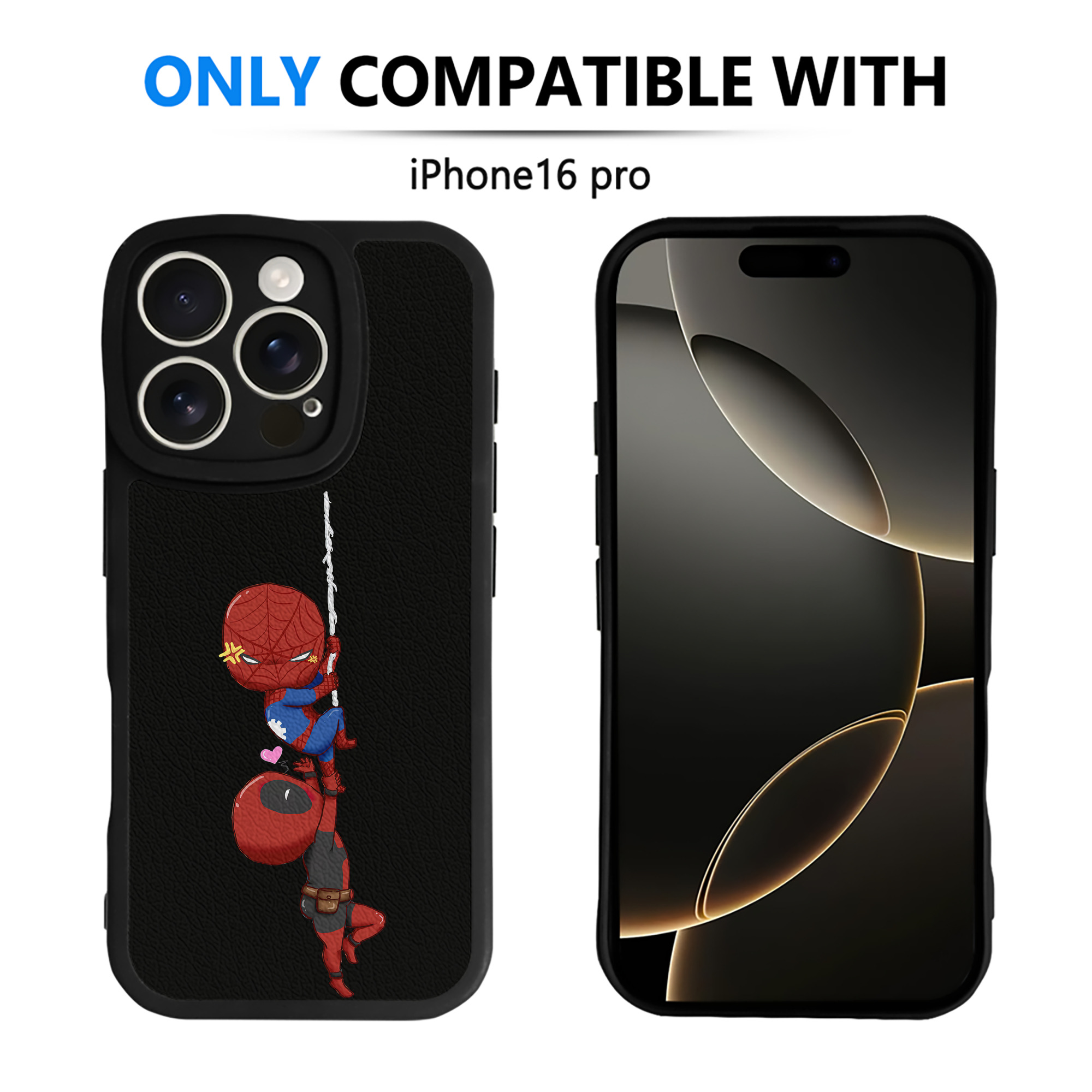 （画像用） Deadpool デッドプール 【iPhone 16シリーズ対応】シリコンスマホケース（レザー調） 材質：シリコン